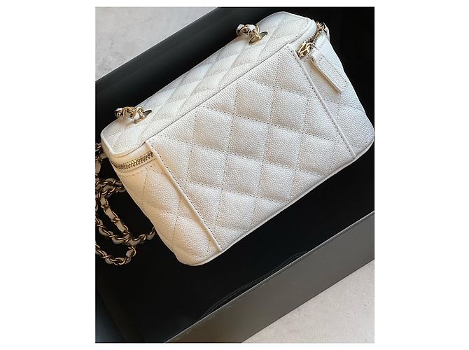 Vanity Neceser Chanel rectangular con bandolera Blanco - vista 3