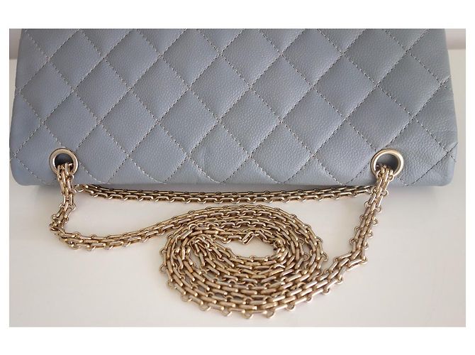 Borsa Chanel 2.55 Maxi in pelle caviar grigia Grigio - vista 11
