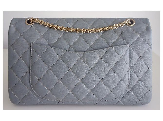 Borsa Chanel 2.55 Maxi in pelle caviar grigia Grigio - vista 2