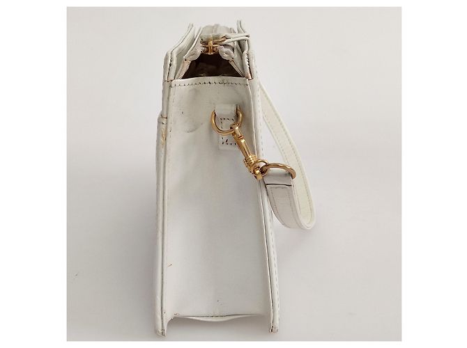 Autre Marque Bolsa em couro branco efeito pérola - vista 2
