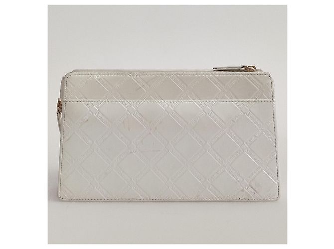 Autre Marque Bolsa em couro branco efeito pérola - vista 3