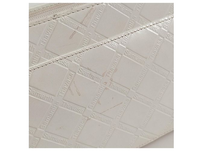 Autre Marque Bolsa em couro branco efeito pérola - vista 4