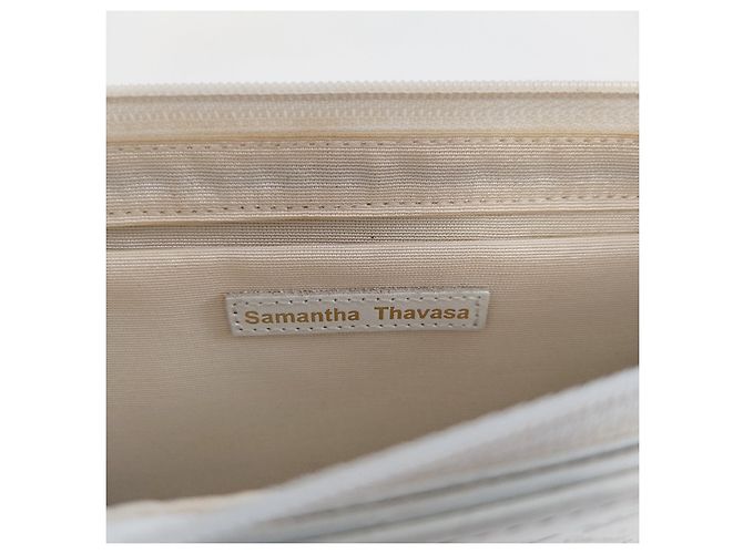 Autre Marque Bolsa em couro branco efeito pérola - vista 8