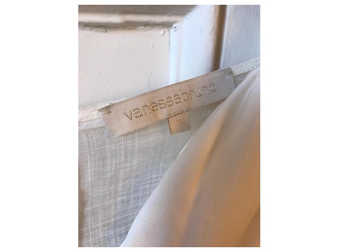 VANESSA BRUNO Vestidos T.FR 36 Algodón Blanco - vista 3