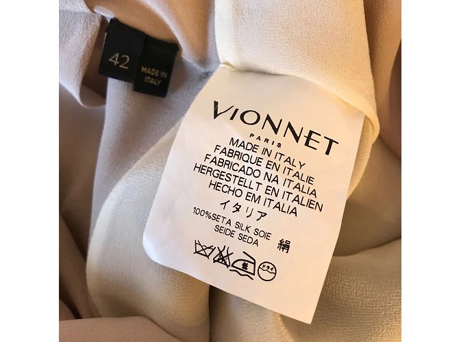 VIONNET Kleider T.FR 38 Seide Beige - Ansicht 4