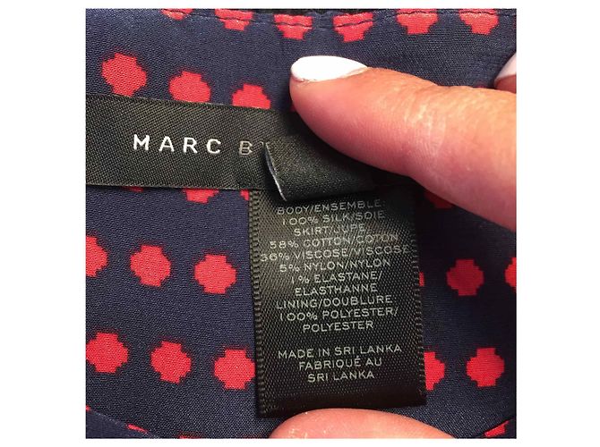 MARC JACOBS Kleid T.FR 38 Seide Marineblau - Ansicht 5