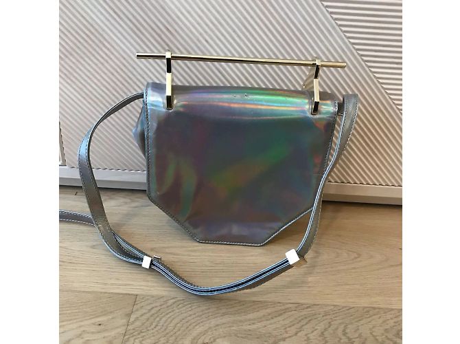 M2MALLETIER Pochette T. Pelle Argento - vista 3