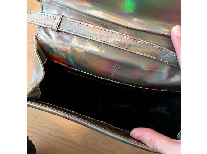 M2MALLETIER Pochette T. Pelle Argento - vista 6
