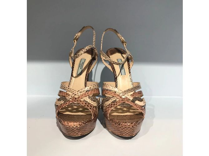Sandali PRADA T.EU 38 Pelli esotiche Rosa - vista 3