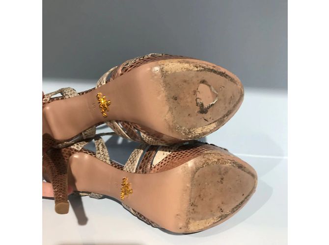 Sandali PRADA T.EU 38 Pelli esotiche Rosa - vista 5