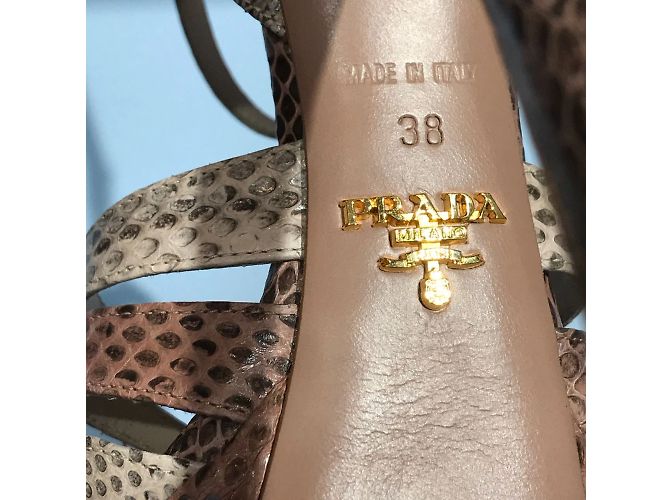 Sandali PRADA T.EU 38 Pelli esotiche Rosa - vista 6