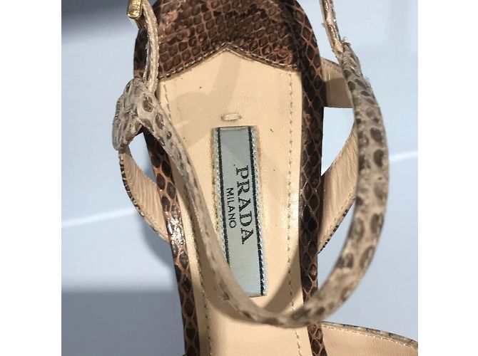 Sandali PRADA T.EU 38 Pelli esotiche Rosa - vista 7
