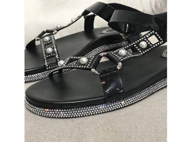RENE CAOVILLA Sandalen T.EU 37 Leder Schwarz - Ansicht 4