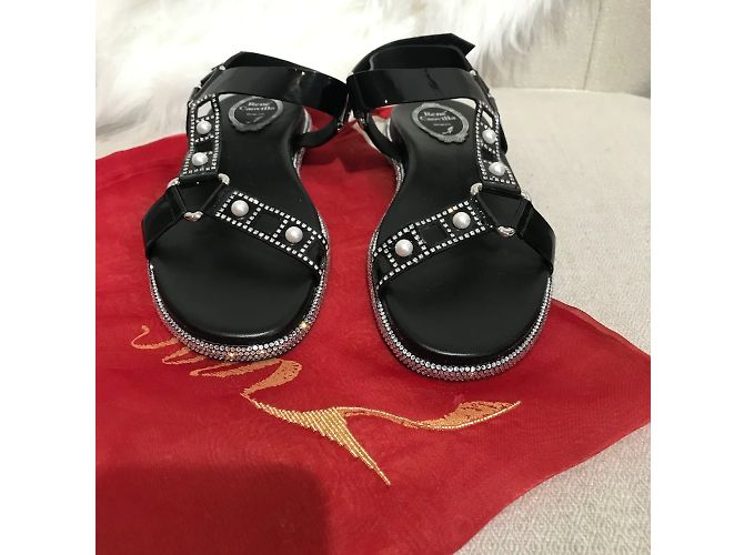 RENE CAOVILLA Sandalen T.EU 37 Leder Schwarz - Ansicht 8