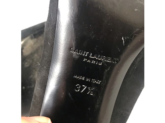 Sandali SAINT LAURENT T.EU 37.5 Camoscio Nero - vista 6