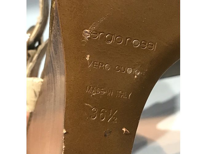 Sandali SERGIO ROSSI T.EU 36.5 Pelli esotiche Beige - vista 5