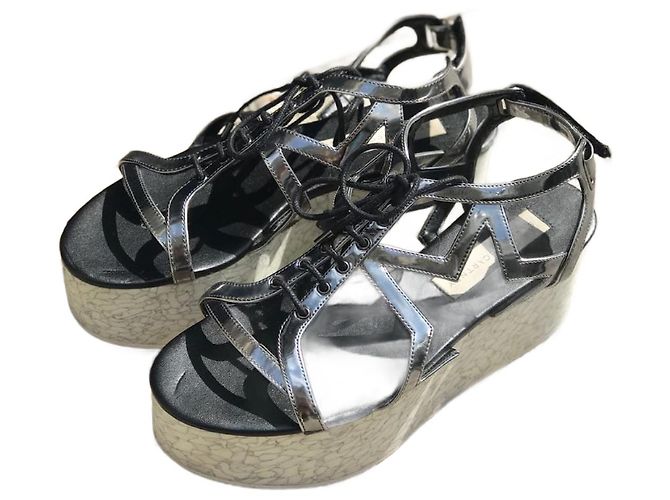 Stella Mc Cartney STELLA MCCARTNEY Sandalen T.EU 38 Polyester Silber - Ansicht 2