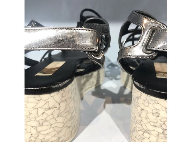 Stella Mc Cartney STELLA MCCARTNEY Sandalen T.EU 38 Polyester Silber - Ansicht 5