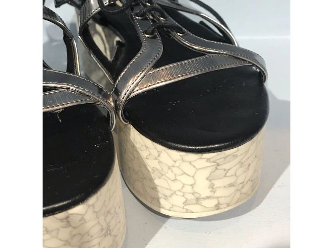 Stella Mc Cartney STELLA MCCARTNEY Sandalen T.EU 38 Polyester Silber - Ansicht 6
