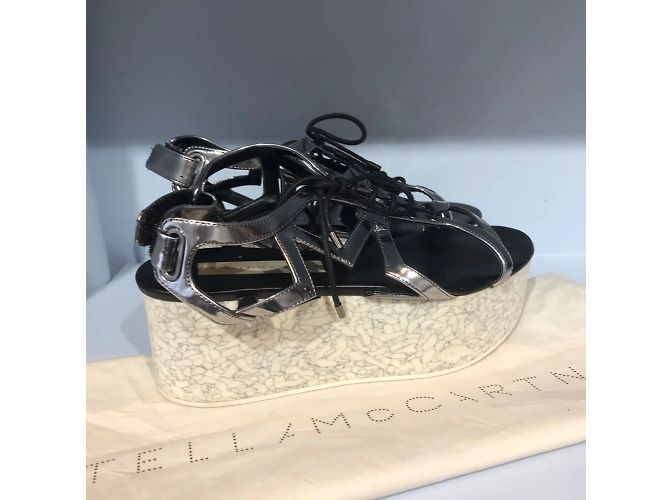 Stella Mc Cartney STELLA MCCARTNEY Sandalen T.EU 38 Polyester Silber - Ansicht 9
