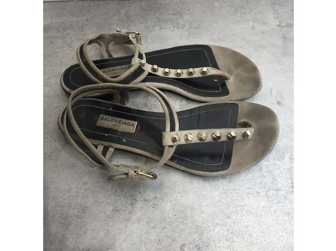 Sandali BALENCIAGA T.EU 36 Camoscio Grigio - vista 2