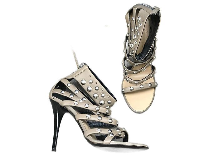 BALMAIN Sandales T.UE 39 cuir de vachette - vue 2