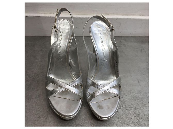 Sandali CASADEI T.EU 37.5 Pelle Argento - vista 2
