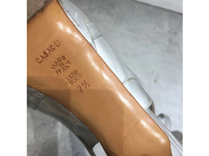 Sandali CASADEI T.EU 37.5 Pelle Argento - vista 5