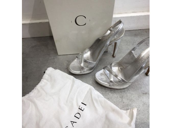 Sandali CASADEI T.EU 37.5 Pelle Argento - vista 6