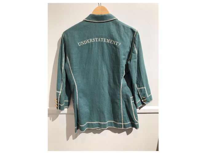 Chaquetas MOSCHINO T.FR 38 Algodón Verde - vista 3