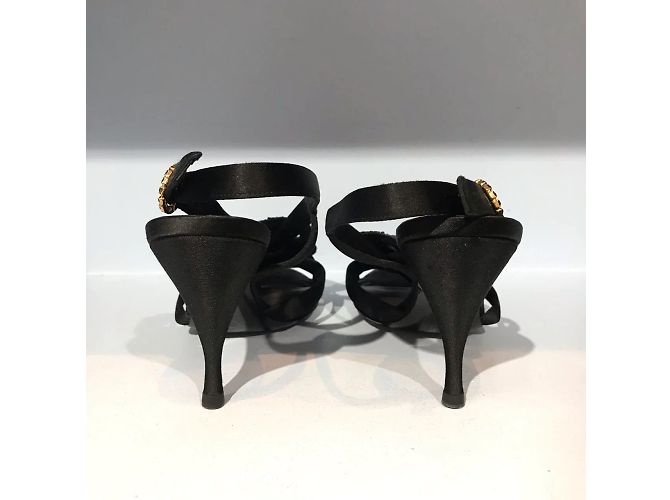 Sandali CHANEL T.EU 37.5 Tessuto Nero - vista 6