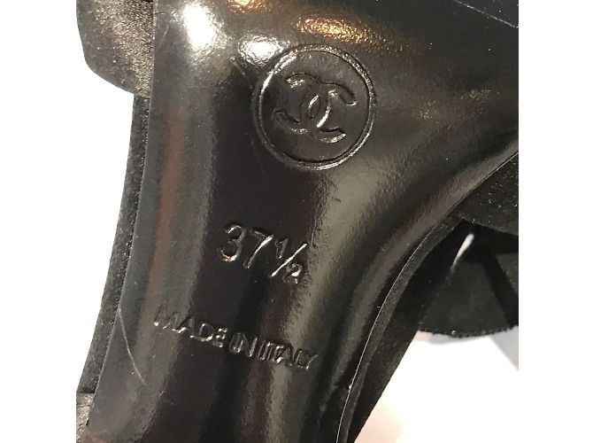 Sandali CHANEL T.EU 37.5 Tessuto Nero - vista 8