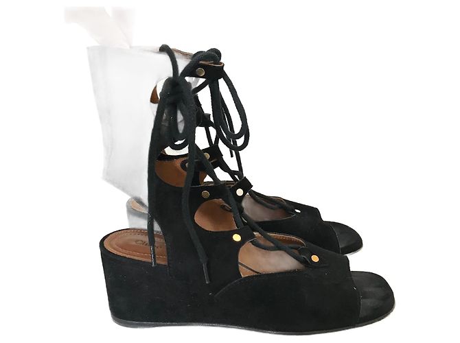 Chloé Sandali CHLOE T.EU 36.5 Camoscio Nero - vista 2