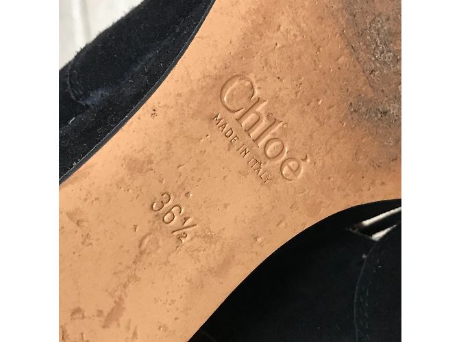 Chloé Sandali CHLOE T.EU 36.5 Camoscio Nero - vista 8