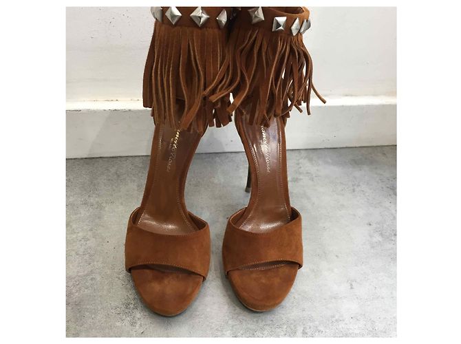 Sandali GIANVITO ROSSI T.EU 36 Camoscio Cammello - vista 3