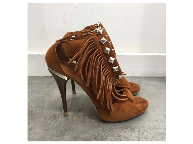 Sandali GIANVITO ROSSI T.EU 36 Camoscio Cammello - vista 4