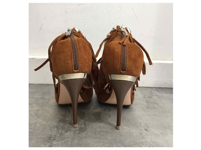 Sandali GIANVITO ROSSI T.EU 36 Camoscio Cammello - vista 5