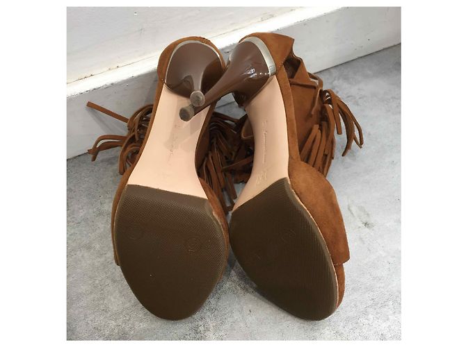 Sandali GIANVITO ROSSI T.EU 36 Camoscio Cammello - vista 6