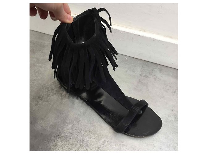 Sandali GIUSEPPE ZANOTTI T.EU 38 Camoscio Nero - vista 2