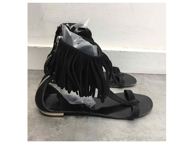 Sandali GIUSEPPE ZANOTTI T.EU 38 Camoscio Nero - vista 3