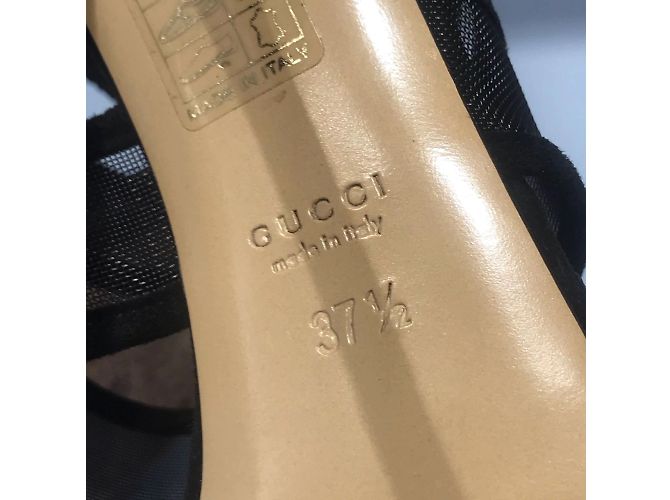 Sandali GUCCI T.EU 37.5 in suede Nero - vista 6