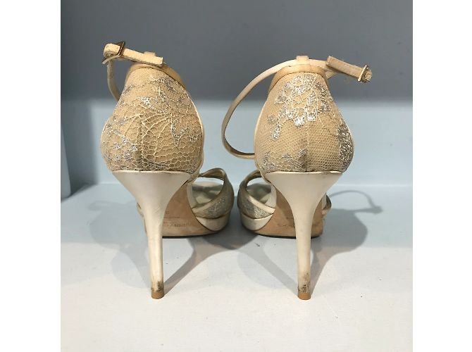 Sandali JIMMY CHOO T.EU 35 Tessuto Beige - vista 4