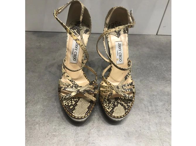 Sandali JIMMY CHOO T.EU 39 Pelli esotiche Beige - vista 2