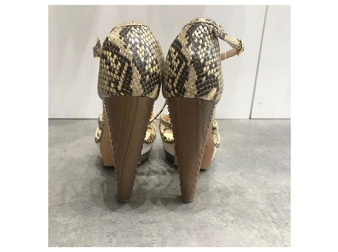 Sandali JIMMY CHOO T.EU 39 Pelli esotiche Beige - vista 3