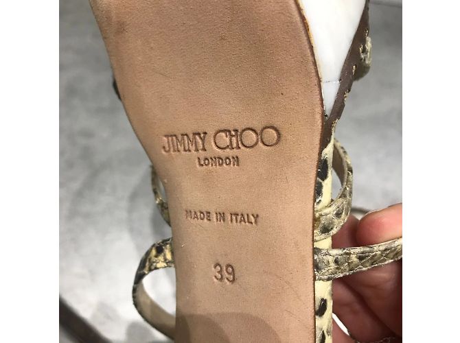 Sandali JIMMY CHOO T.EU 39 Pelli esotiche Beige - vista 5