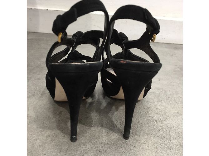 Sandali MIU MIU T.EU 38 in suede Nero - vista 3