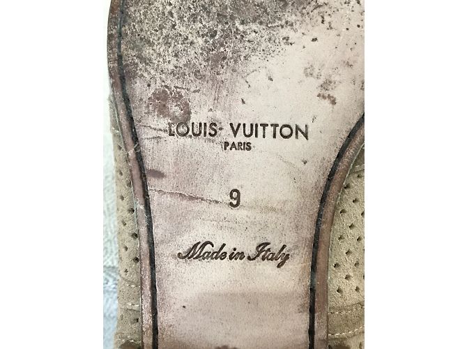 LOUIS VUITTON Stringate T.Unione Europea 43.5 scamosciato Beige - vista 6
