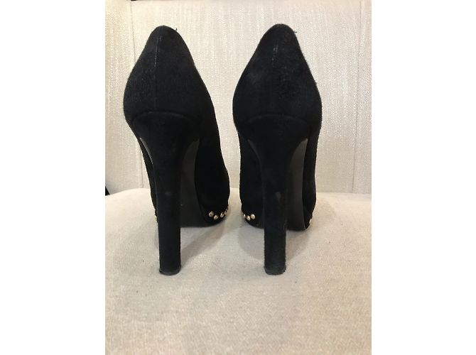 ALEXANDER MCQUEEN Tacchi T.EU 37.5 Camoscio Nero - vista 4