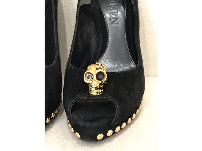 ALEXANDER MCQUEEN Tacchi T.EU 37.5 Camoscio Nero - vista 5