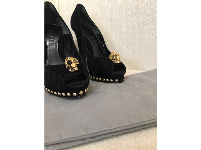 ALEXANDER MCQUEEN Tacchi T.EU 37.5 Camoscio Nero - vista 9